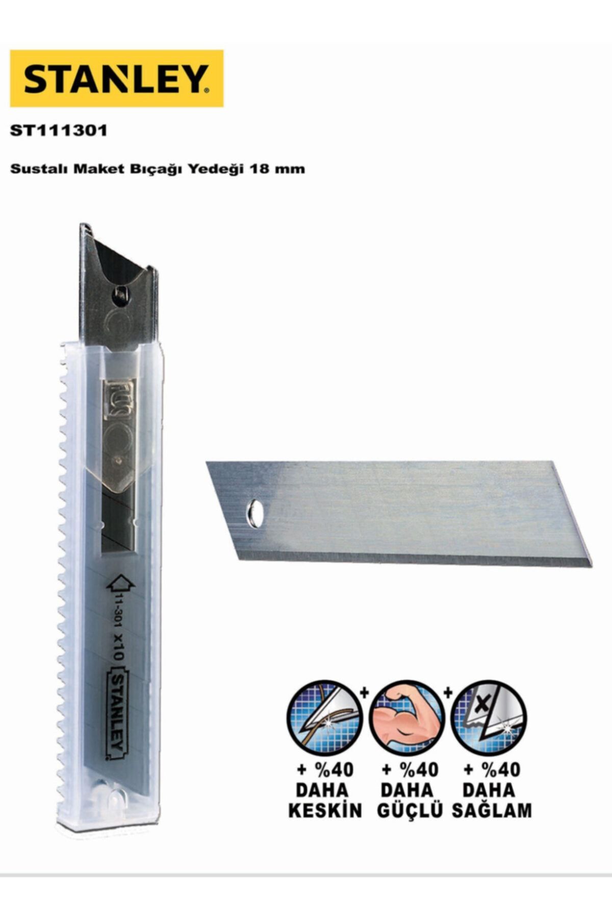 Stanley Maket Bıçağı Yedeği 110x18 Mm 10x10'lu 1-11-301