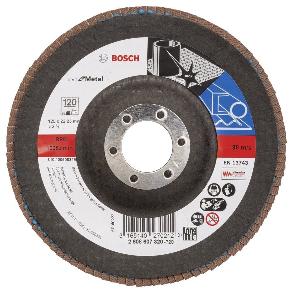 Bosch - 125 mm 120 Kum Best Serisi Metal Flap Disk