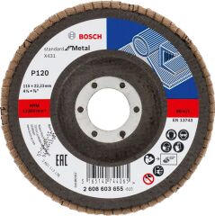 Bosch - 115 mm 120 Kum Standard Seri AlOX Flap Disk