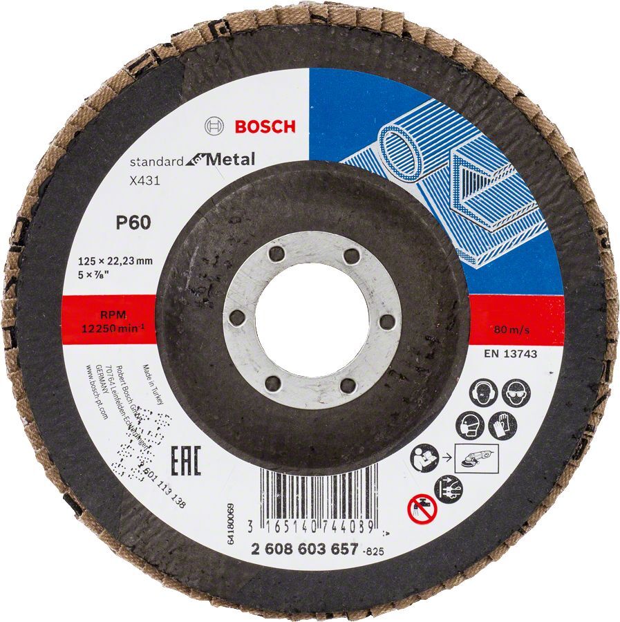 Bosch - 125 mm 60 Kum Standard Seri AlOX Flap Disk