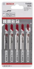 Bosch - Temiz Kesim Serisi Polipropilen İçin T 102 D Dekupaj Testeresi Bıçağı - 5'Li Paket