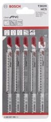 Bosch - Temiz Kesim Serisi PVC İçin T 302 H Dekupaj Testeresi Bıçağı - 5'Li Paket