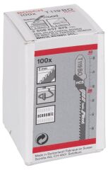 Bosch - Ekonomik Seri Ahşap İçin T 119 BO Dekupaj Testeresi Bıçağı - 100'Lü Paket