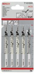 Bosch - Temiz Kesim Serisi Ahşap İçin T 101 BR Dekupaj Testeresi Bıçağı - 5'Li Paket