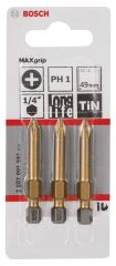 Bosch - Max Grip Serisi Vidalama Ucu PH1*49 mm 3'lü