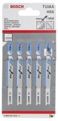 Bosch - Ekonomik Seri Metal İçin T 118 A Dekupaj Testeresi Bıçağı - 5'Li Paket