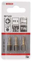 Bosch - Max Grip Serisi Vidalama Ucu PZ 1*25 mm 3'lü