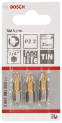 Bosch - Max Grip Serisi Vidalama Ucu PZ 2*25 mm 3'lü