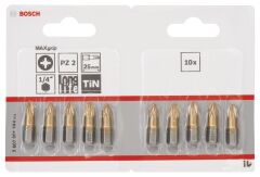 Bosch - Max Grip Serisi Vidalama Ucu PZ 2*25 mm 10'lu