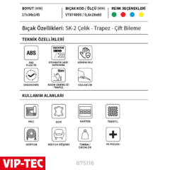 VIP-TEC Güvenlikli Plastik Maket Bıçağı