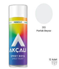 Akçalı Sprey Boya 400 ml 301 Parlak Beyaz -12 Adet-