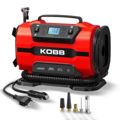 KOBB KB301 12Volt 220Volt 150 PSI Ayarlanabilir Dijital Basınç Göstergeli Lastik ve Yatak Şişirme Pompası