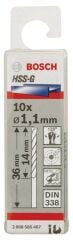 Bosch - HSS-G Metal Matkap Ucu 1,1*36 mm 10'lu Paket