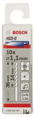 Bosch - HSS-G Metal Matkap Ucu 1,1*36 mm 10'lu Paket