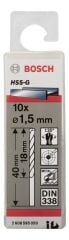 Bosch - HSS-G Metal Matkap Ucu 1,5*40 mm 10'lu Paket