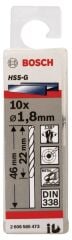Bosch - HSS-G Metal Matkap Ucu 1,8*46 mm 10'lu Paket