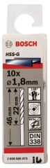 Bosch - HSS-G Metal Matkap Ucu 1,8*46 mm 10'lu Paket