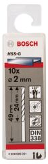 Bosch - HSS-G Metal Matkap Ucu 2*49 mm 10'lu Paket