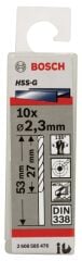 Bosch - HSS-G Metal Matkap Ucu 2,3*53 mm 10'lu Paket
