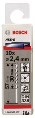 Bosch - HSS-G Metal Matkap Ucu 2,4*57 mm 10'lu Paket