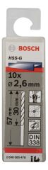 Bosch - HSS-G Metal Matkap Ucu 2,6*57 mm 10'lu Paket