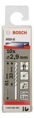 Bosch - HSS-G Metal Matkap Ucu 2,9*61 mm 10'lu Paket