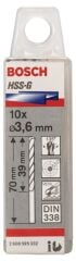 Bosch - HSS-G Metal Matkap Ucu 3,6*70 mm 10'lu Paket