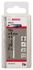Bosch - HSS-G Metal Matkap Ucu 4*75 mm 10'lu Paket