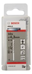 Bosch - HSS-G Metal Matkap Ucu 4,3*80 mm 10'lu Paket