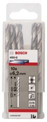 Bosch - HSS-G Metal Matkap Ucu 6,2*101 mm 10'lu Paket