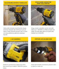 Stanley 18V 2.0Ah V20 Li-Ion Çift Akülü Kömürsüz Darbeli Matkap SBD715D2K-TR