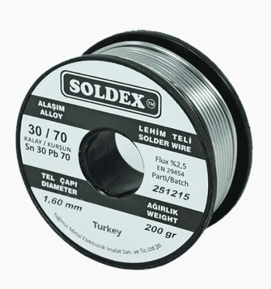 Soldex 1.6 mm 200 gr Lehim Teli Sn30  Pb70