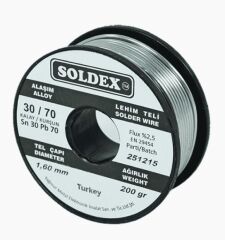Soldex 1.6 mm 200 gr Lehim Teli Sn30  Pb70