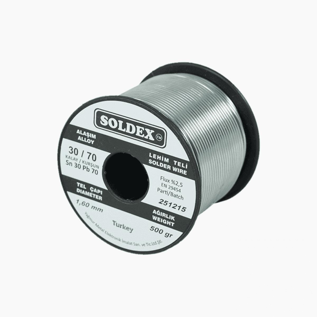 Soldex 1.6 mm 500 gr Lehim Teli Sn30  Pb70