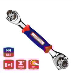 WORKPRO WP272018 8 IN 1 Mafsallı Çok Fonksiyonlu Profesyonel Lokma Anahtarı