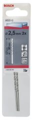 Bosch - HSS-G Metal Matkap Ucu 2,5*57 mm 2'li Paket