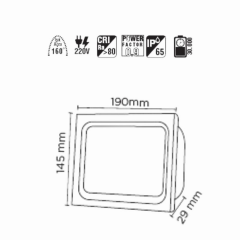 Luster 50W SMD Projektör 6500K Beyaz Işık 4500 Lümen
