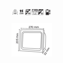 Luster 100W Smd Projektör 6500K Beyaz Işık 9000 Lümen