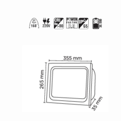 Luster 200W Smd Projektör 6500K Beyaz Işık 1800Lümen