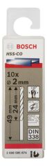 Bosch - HSS-Co Metal Matkap Ucu 2*49 mm 10'lu Paket