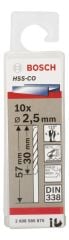 Bosch - HSS-Co Metal Matkap Ucu 2,5*57 mm 10'lu Paket