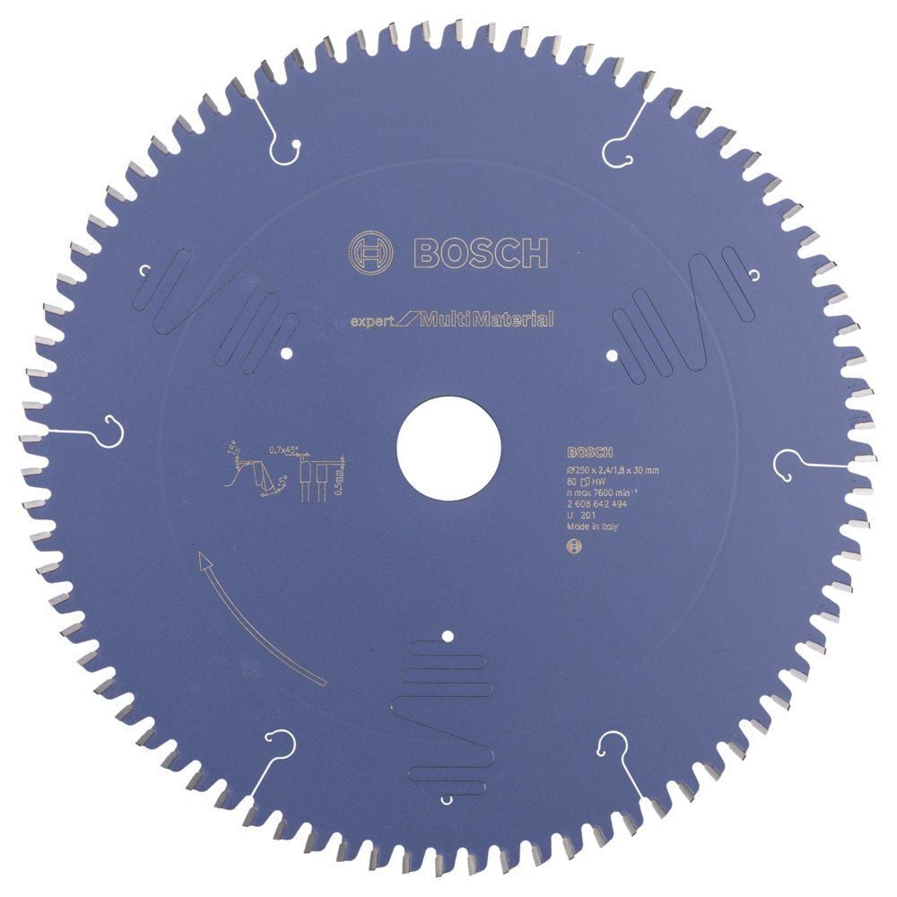 Bosch - Expert Serisi Çoklu Malzeme için Daire Testere Bıçağı 250*30 mm 80 Diş