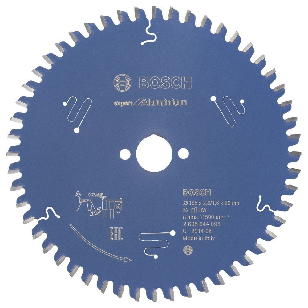 Bosch - Expert Serisi Alüminyum için Daire Testere Bıçağı 165*20 mm 52 Diş