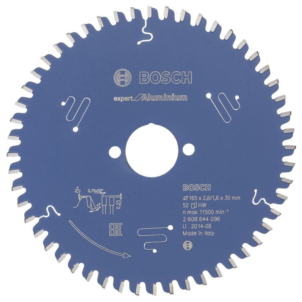 Bosch - Expert Serisi Alüminyum için Daire Testere Bıçağı 165*30 mm 52 Diş