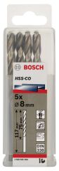 Bosch - HSS-Co Metal Matkap Ucu 8*117 mm 5'li Paket