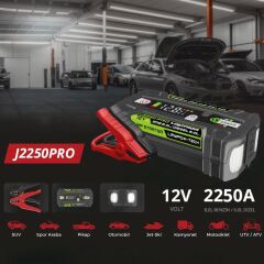 Lokithor J2250PRO 12V 2250Amp LiFePO4 Akıllı Akü Takviye + Powerbank + Led Lamba